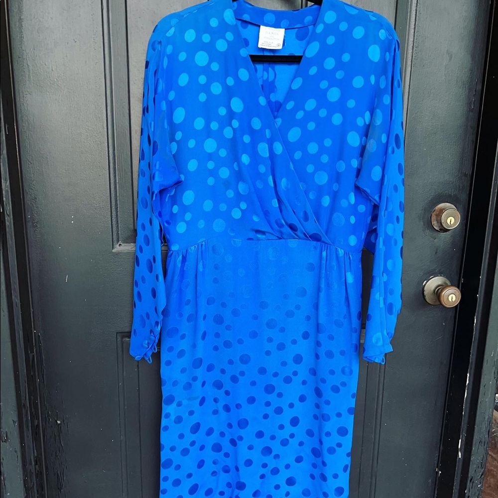 Gorgeous Vintage FRANCESCA OF DAMON FOR STARINGTON Royal Blue %100 Silk Dress!